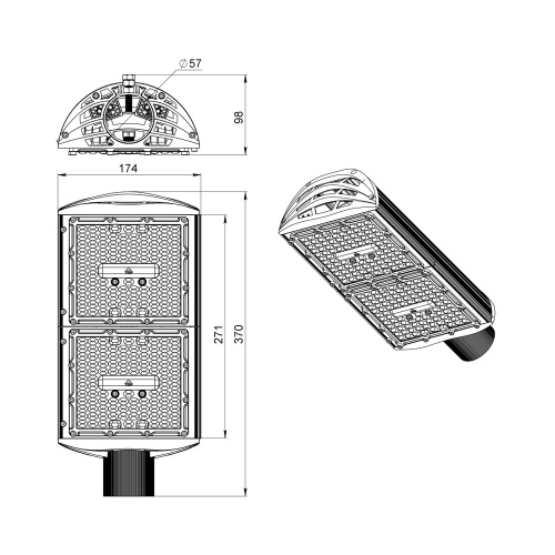 Картинка светодиодный светильник Магистраль v3.0 Мультилинза 100 3000К 155×70° фото 7